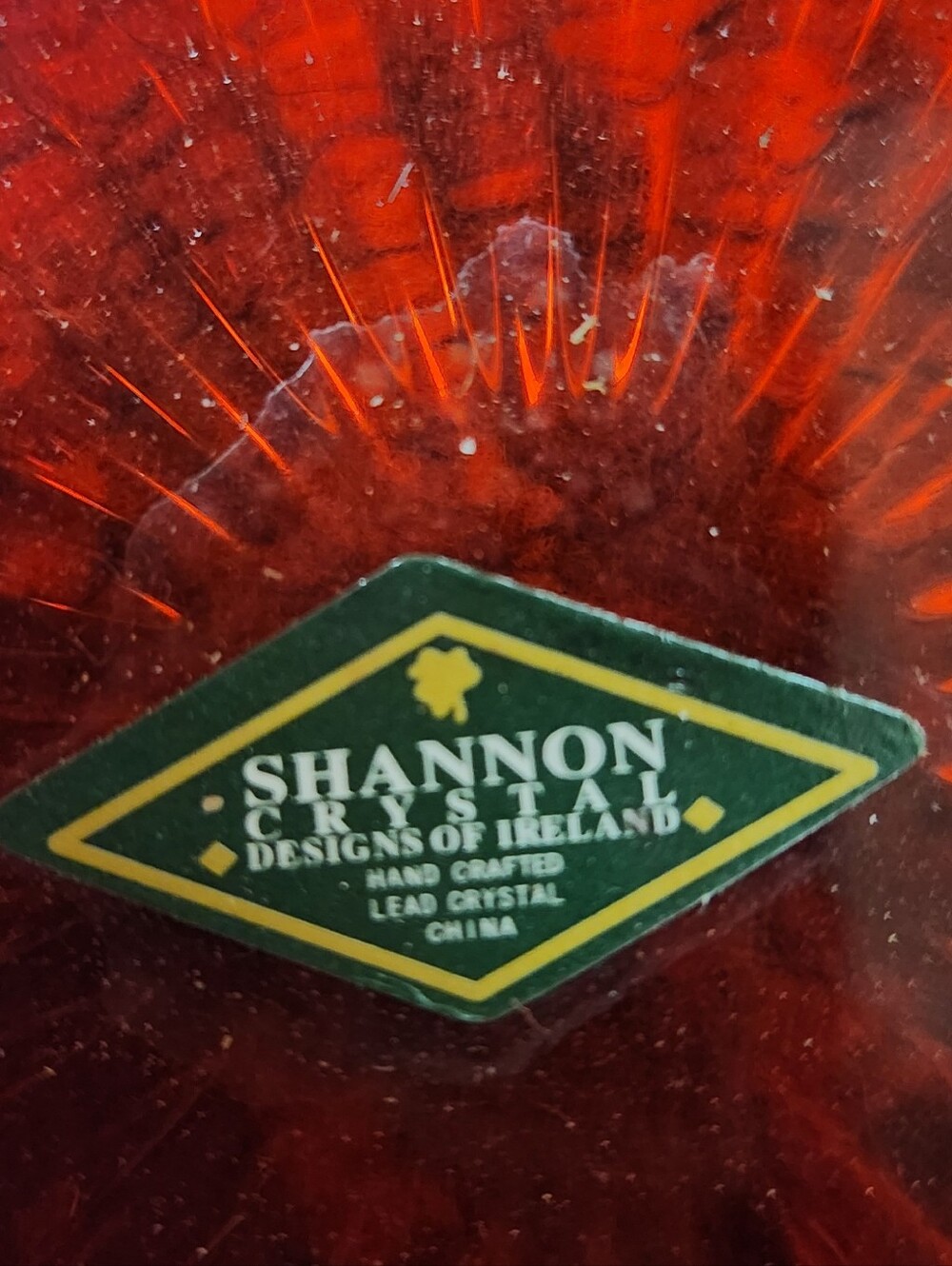 Set of 3  Dishes Crystal - Clear & Red - Picture 15 of 16